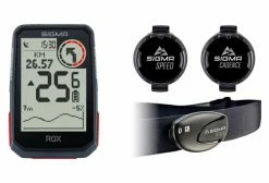 Compteur GPS Sigma ROX 4.0 Pack Cadence Vitesse Cardio Noir