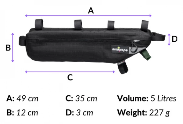 Sacoche De Cadre Miss Grape Internode 5 Adventure WP Noir 5 Sacoche De Cadre Miss Grape Internode 5 Adventure WP Noir – Image 3
