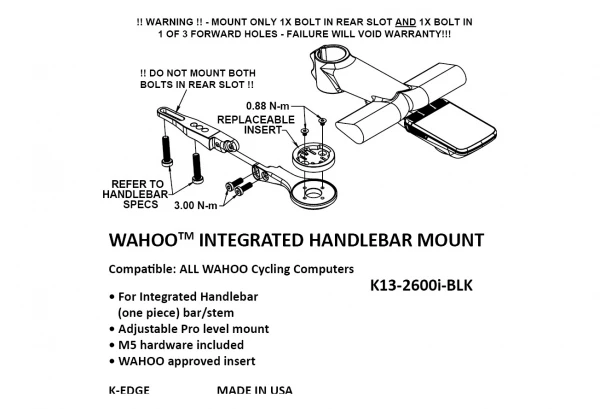 Support Guidon Déporté K-Edge IHS Pour Wahoo Noir 6 Support Guidon Déporté K-Edge IHS Pour Wahoo Noir – Image 4