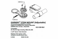 Support Potence K-Edge Garmin Stem Mount Bleu -Equipement Vélo Gravel Soldes unnamed file 4182