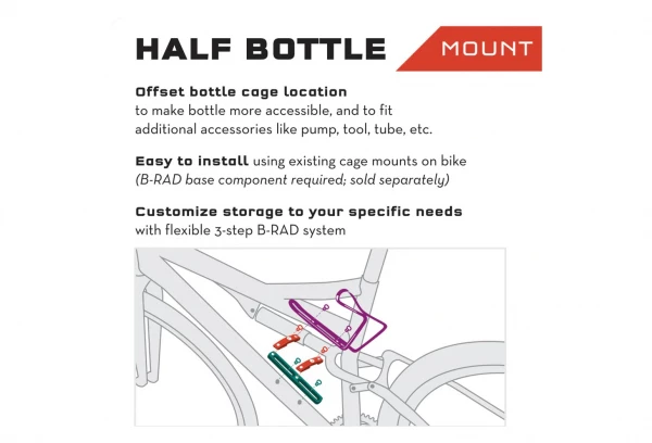 Support De Porte-Bidon Wolf Tooth B-RAD Half Bottle Adapter Noir 7 Support De Porte-Bidon Wolf Tooth B-RAD Half Bottle Adapter Noir – Image 5