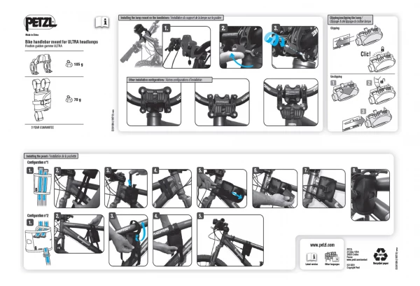 Fixation Pour Guidon De Vélo Petzl Duo S - Z2 3 Fixation Pour Guidon De Vélo Petzl Duo S - Z2 – Image 2